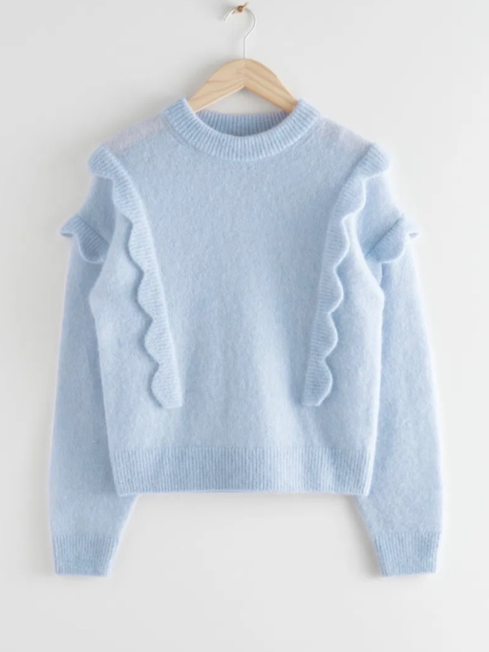 & Other Stories Soft Whimsical Scallop Detail Sweater